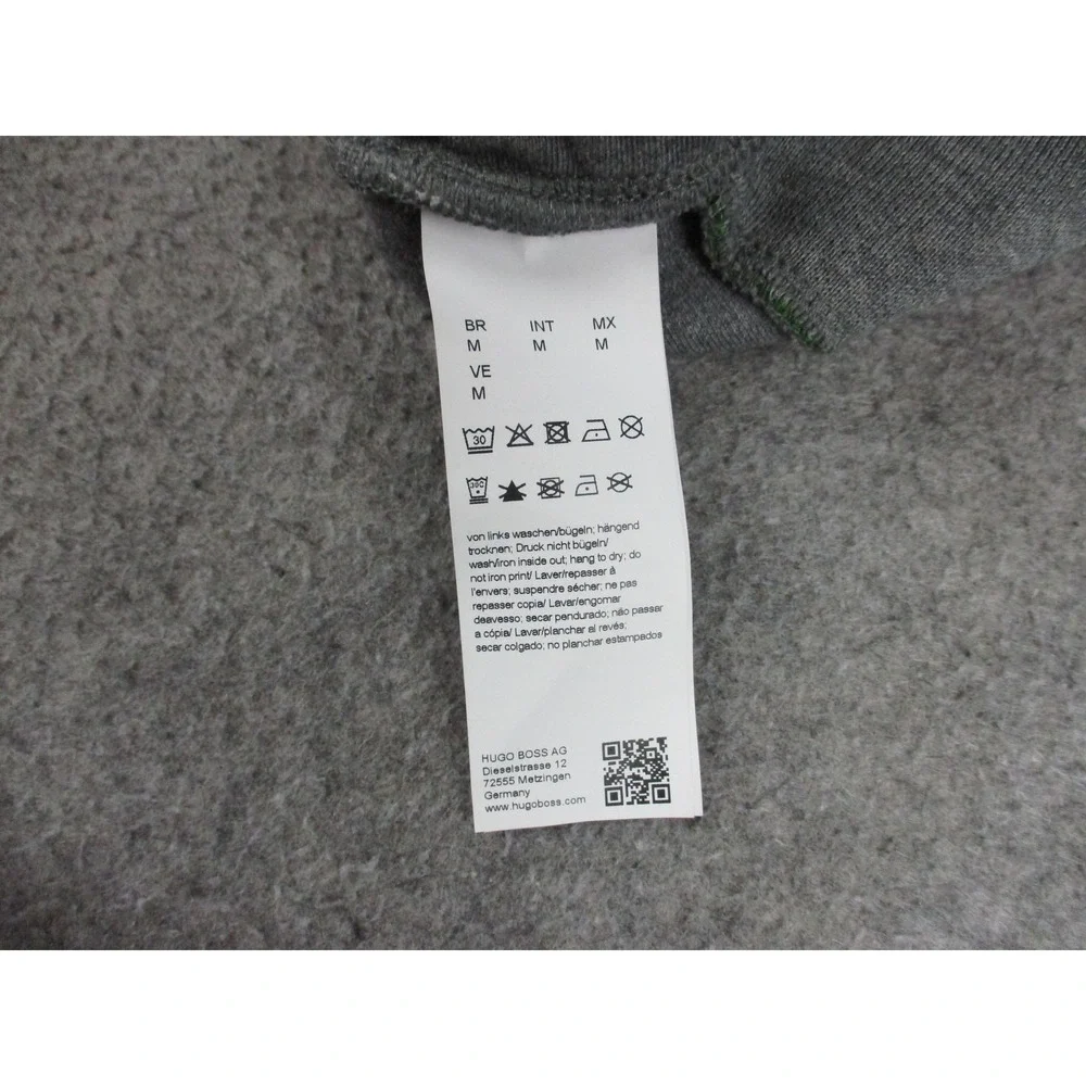 HUGO BOSS Pants Mens Medium Gray Jogger Drawstring Side Stripe Fleece Athletic